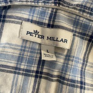 Peter Millar Longsleeve Pocket Button Down Size Large Color Blue 100% Cotton